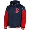 Boston Red Sox Navy And Red Varsity Hooded Jacket