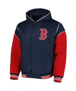 Boston Red Sox Navy And Red Varsity Hooded Jacket
