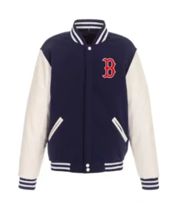 Boston Red Sox Navy Blue And White Varsity Jacket