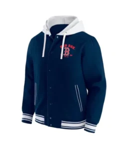 Boston Red Sox Navy Blue Cotton Hooded Jacket