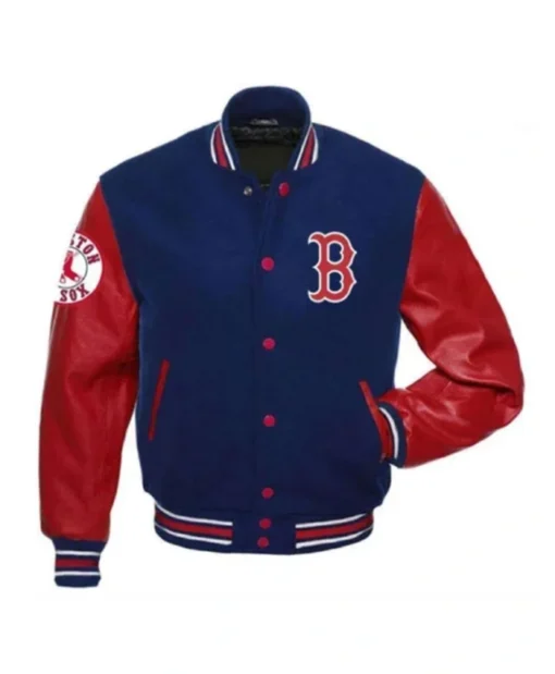 Boston Red Sox Red And Blue Letterman Varsity Jacket