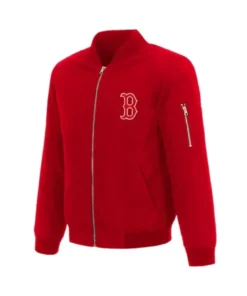 Boston Red Sox Red Vintage Bomber Jacket