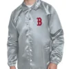Boston Red Sox Retro Logo Coaches Silver Jacket