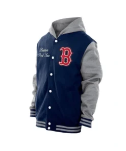 Boston Red Sox Throwback Prep Navy Blue Hooded Jacket