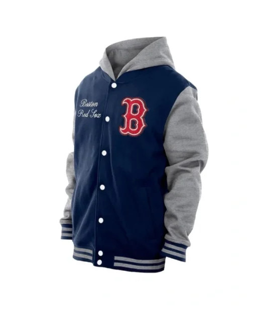 Boston Red Sox Throwback Prep Navy Blue Hooded Jacket