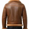 Brown B3 Shearling Leather Jacket For Men