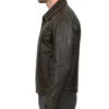 Brown Distressed Leather Jacket For Mens