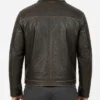 Brown Distressed Leather Jacket Mens