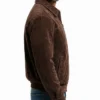 Brown Suede Leather Bomber Jacket Mens