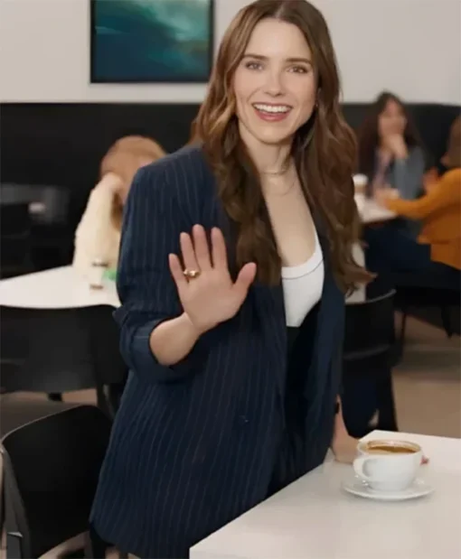 Buy Now Ali Movie The Stranger In My Home 2025 Sophia Bush Blue Striped Blazer For Unisex