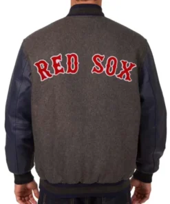 Buy Now Boston Red Sox Charcoal And Navy Blue Varsity Jacket For Men And Women