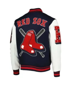 Buy Now Boston Red Sox Mash Up Navy Blue And White Varsity Jacket For Men And Women