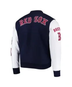 Buy Now Boston Red Sox Navy Blue And White Letterman Varsity Jacket For Unisex