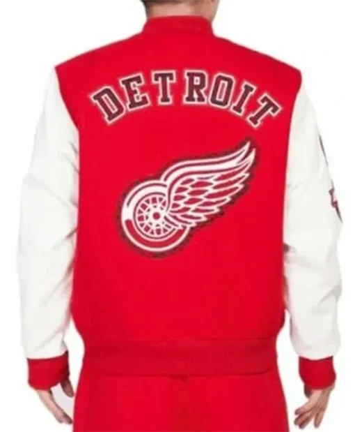 Buy Now Detroit Red Wings Animal Patches Red And White Varsity Jacket For Men And Women