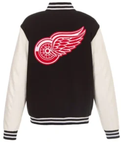 Buy Now Detroit Red Wings Black And White Varsity Jacket For Men And Women