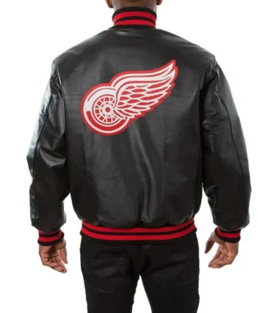 Buy Now Detroit Red Wings Black Leather Varsity Jacket For Men And Women