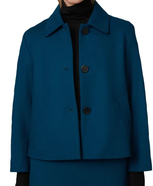 Buy Now Ella Maisy Purvis TV-Series Patience Season 01 Patience Evans Blue Cropped Jacket For Unisex