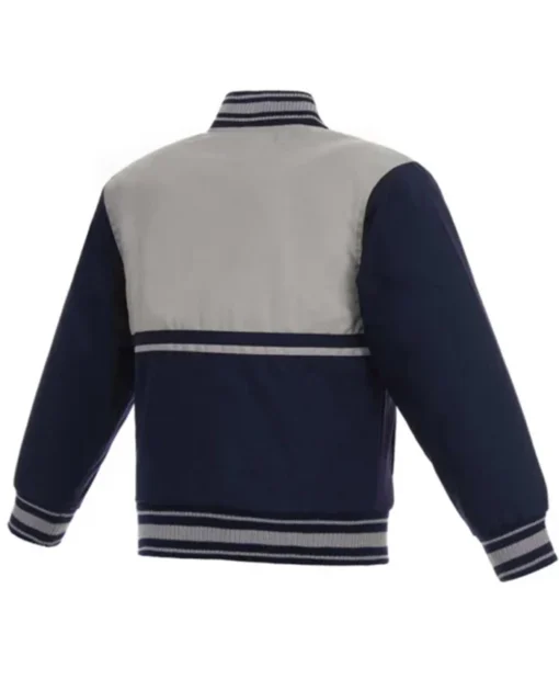 Buy Now Florida Panthers Youth Navy Blue And Grey Varsity Jacket For Men And Women