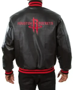 Buy Now Houston Rockets Black Leather Varsity Jacket For Men And Women
