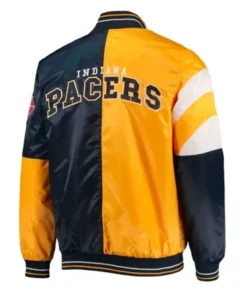 Buy Now Indiana Pacers Starter Yellow And Blue Varsity Jacket For Men And Women