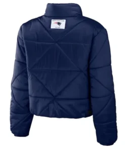 Buy Now New England Patriots Blue Puffer Cropped Jacket For Men And Women