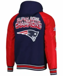 Buy Now New England Patriots Defender Royal Hooded Bomber Jacket For Unisex