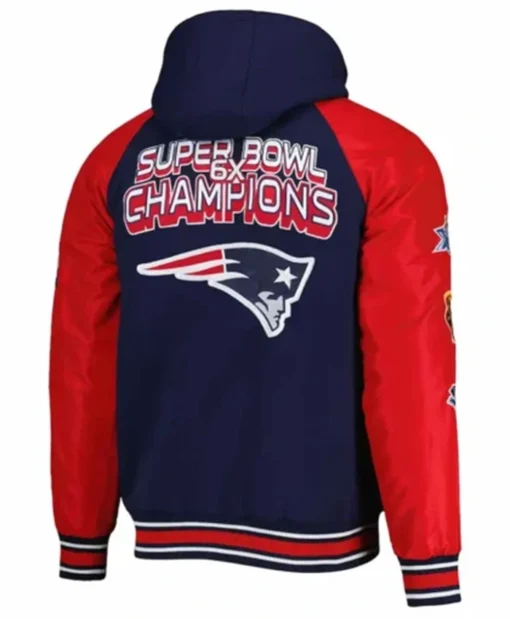 Buy Now New England Patriots Defender Royal Hooded Bomber Jacket For Unisex