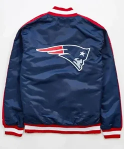 Buy Now New England Patriots Striped Navy Blue Varsity Jacket For Unisex