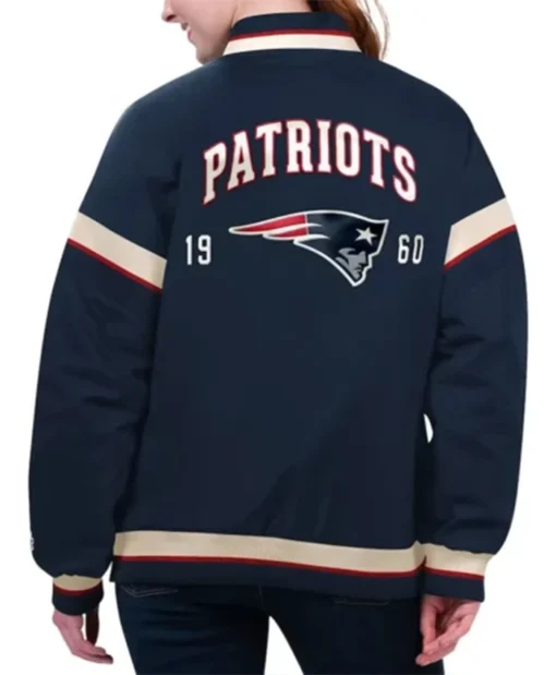 Buy Now New England Patriots Tournament Navy Blue Varsity Jacket For Unisex