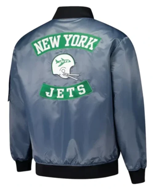 Buy Now New York Jets Charcoal Black Bomber Jacket For Men And Women