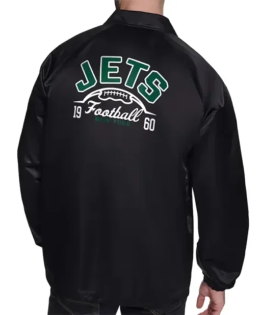 Buy Now New York Jets Retro Logo Coaches Black Jacket For Unisex
