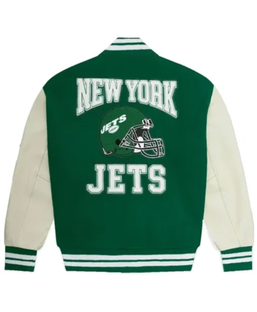 Buy Now OVO NY Jets Green And OFF-White Varsity Jacket For Men And Women
