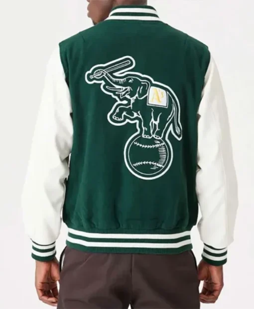 Buy Now Oakland Athletics Green And White Letterman Varsity Jacket For Men And Women
