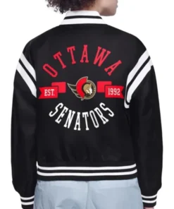 Buy Now Ottawa Senators Printed Logo Black Varsity Jacket For Men And Women