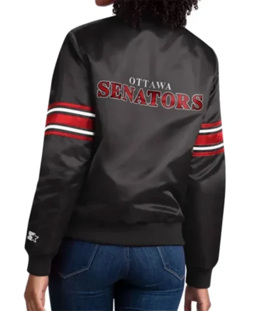 Buy Now Ottawa Senators Striped Black Varsity Jacket For Men And Women