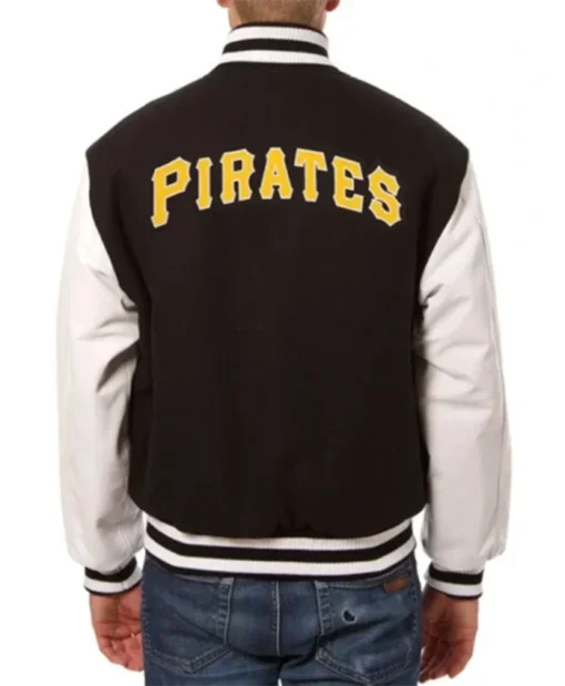 Buy Now Pittsburgh Pirates Two Tone Black And White Varsity Jacket for Unisex