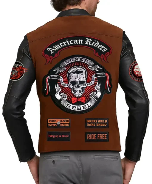 Buy Now Stegaro Motorcycle Brown And Black Suede Leather Jacket For Men And Women