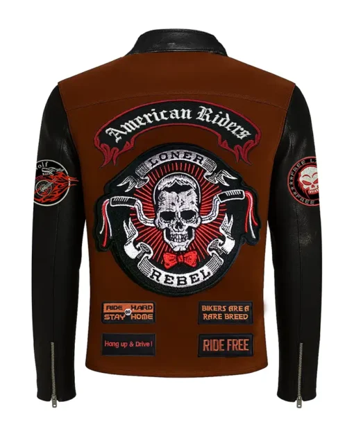 Buy Now Stegaro Motorcycle Brown And Black Suede Leather Jacket For Unisex