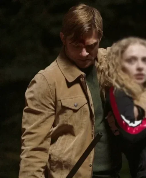 Buy Now Tom Truby Movie The Stranger In My Home 2025 Chris Carmack Brown Suede Jacket For Unisex