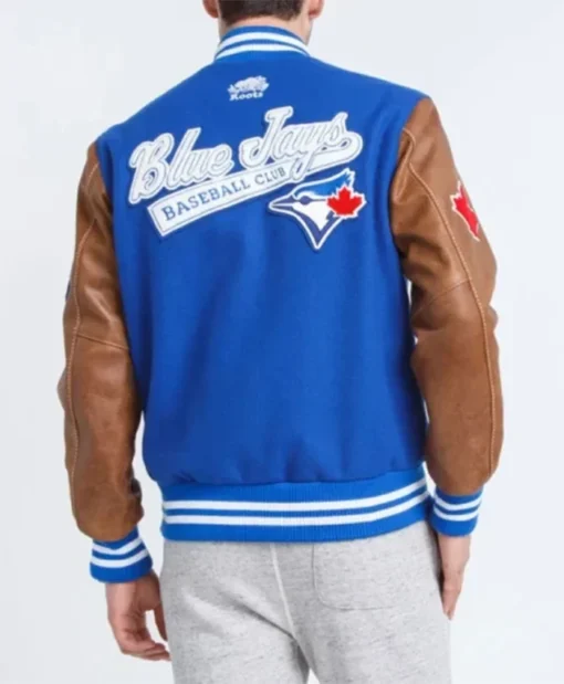 Buy Now Toronto Blue Jays Blue And Brown Letterman Varsity Jacket For Men And Women