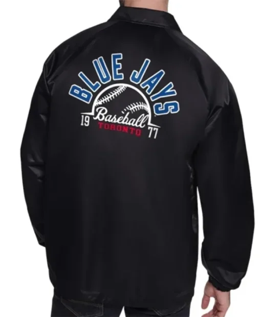 Buy Now Toronto Blue Jays Retro Logo Coaches Black Jacket For Men And Women