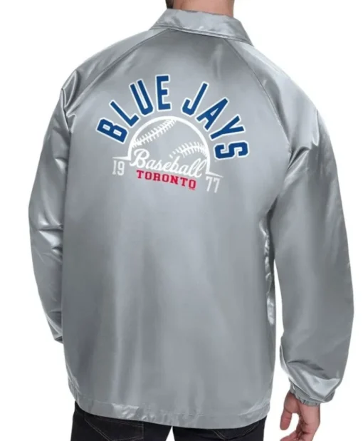 Buy Now Toronto Blue Jays Retro Logo Coaches Silver Jacket For Men And Women