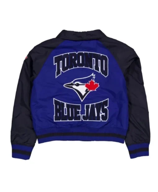 Buy Now Toronto Blue Jays Throwback Blue And Black Varsity Jacket For Men And Women
