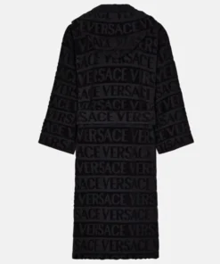 Buy Now Versace Black Hooded Robe For Men And Women