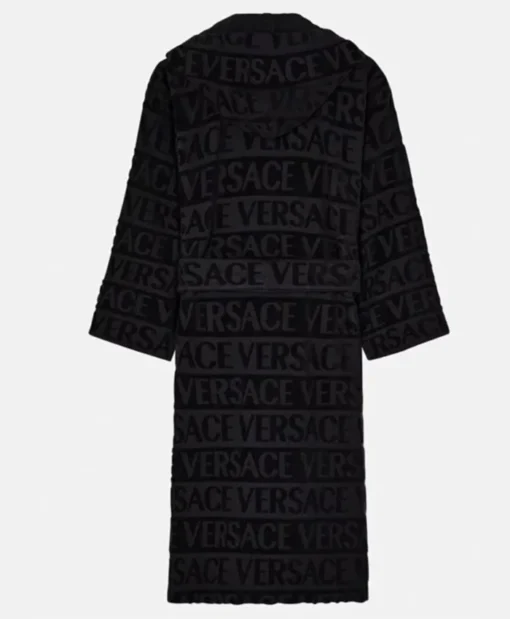 Buy Now Versace Black Hooded Robe For Men And Women