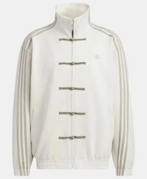 Chinese New Year White Leather Jacket