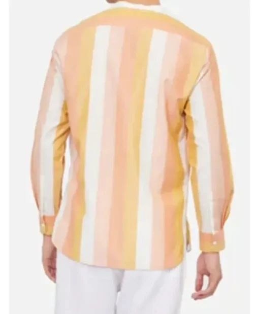 Christian Friedel The White Lotus S03 Striped Orange Shirt