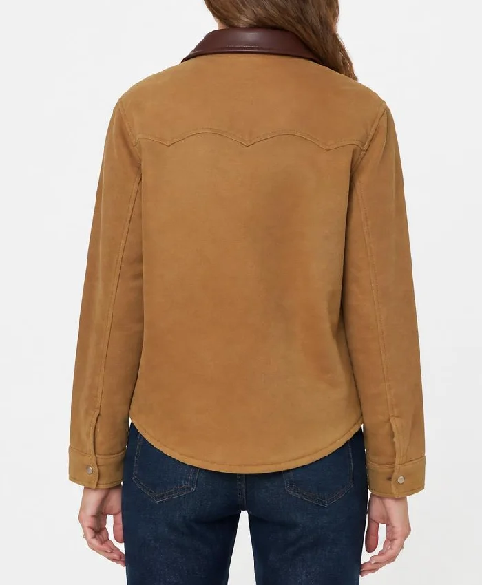 Classic Camel Suede Shirt For Women