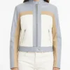 Colorblock Leather Biker Jacket For Women