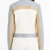 Colorblock Leather Biker Jacket For Womens